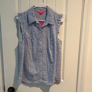 Lilly Pulitzer Blue Button Down Shirt